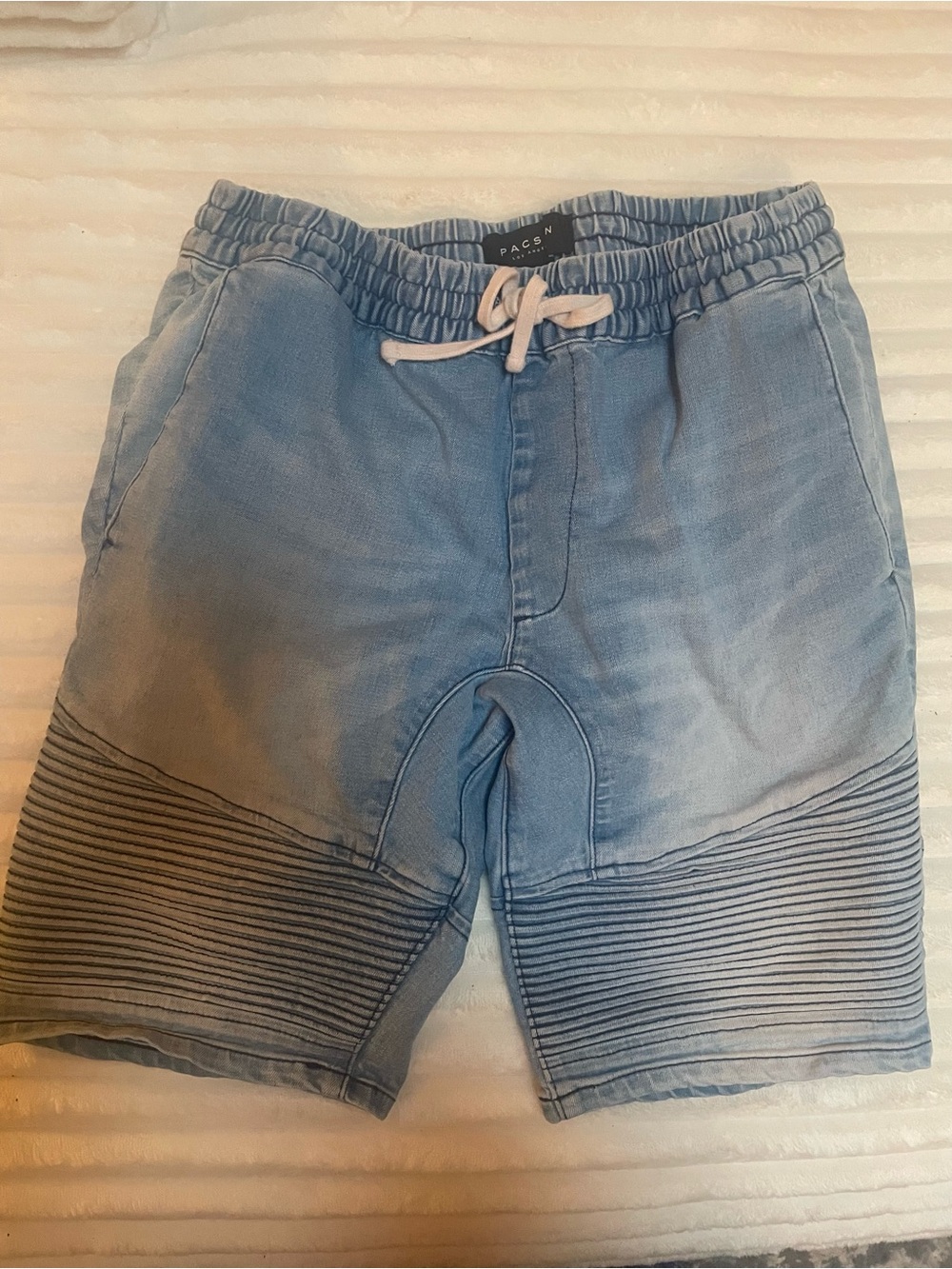 PacSun Light Blue Ribbed Knee Men's Hybrid Shorts